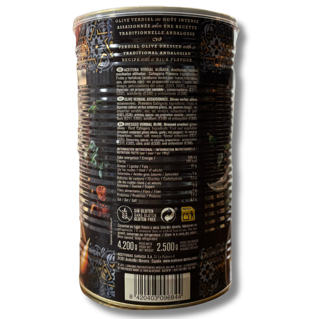 Marinated Green Olives "Receta del Cortijo" by Sarasa, 4.2 - Solfarmers