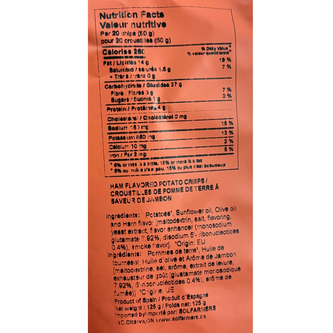 Inessence potato chips Iberian ham - Solfarmers