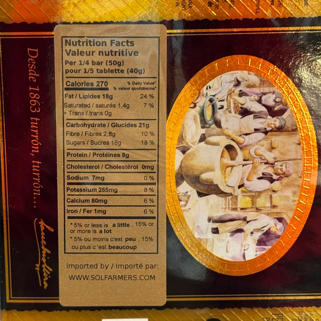 Torta Turrón Alicante DOP Round Crunchy Duro AntiuXixona, 200gr