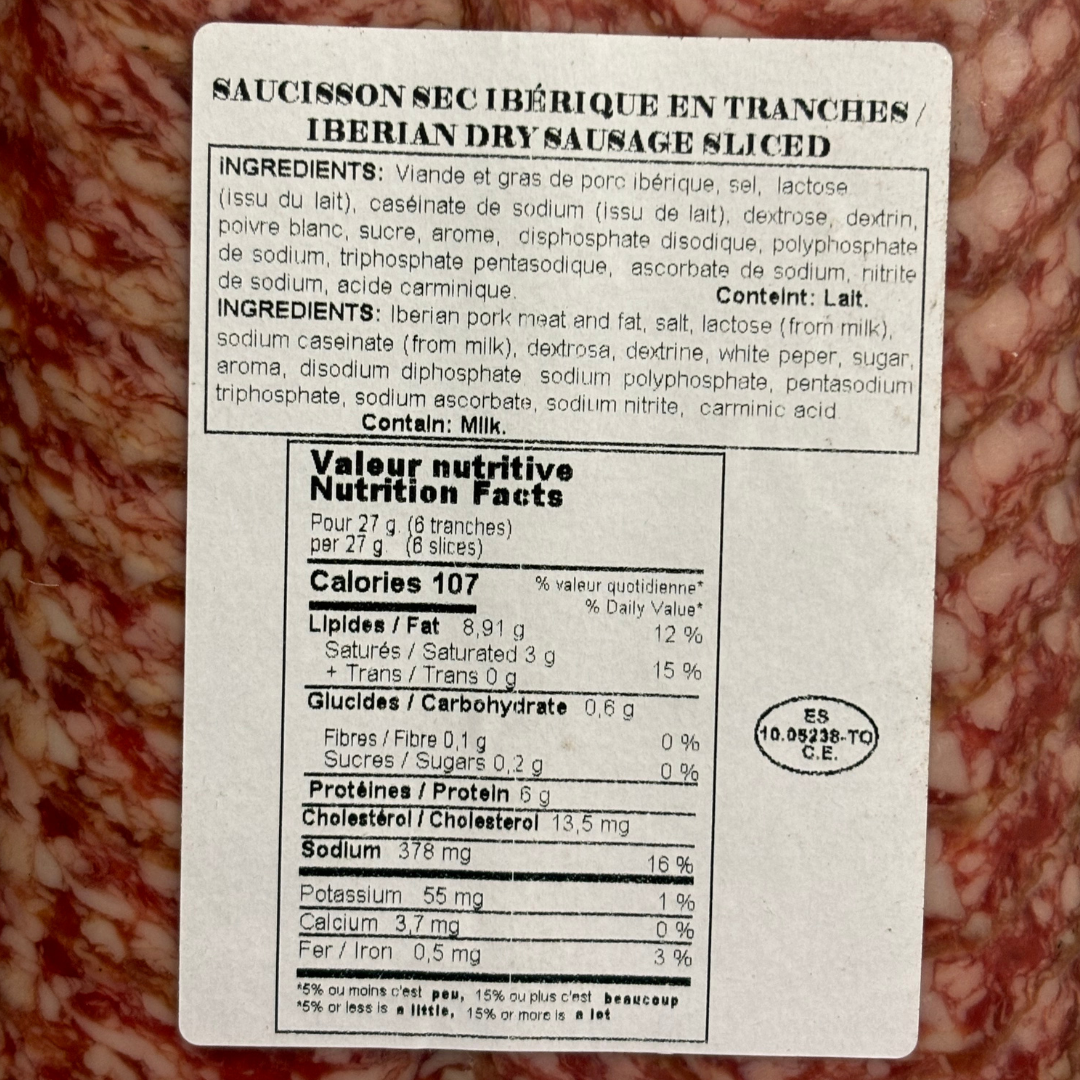 Iberian Salchichon Sliced La Barrica, 80g
