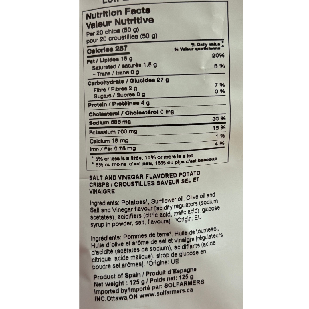Inessence Potato Chips Salt & Vinegar - Solfarmers