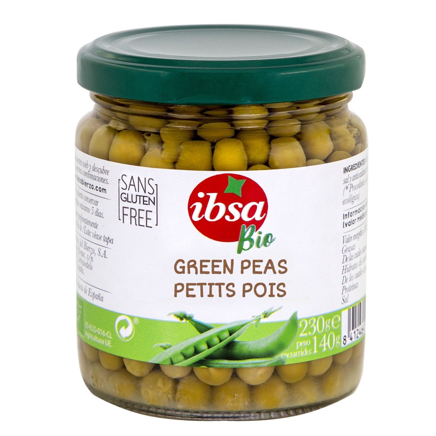 IBSA organic green peas, 230 g