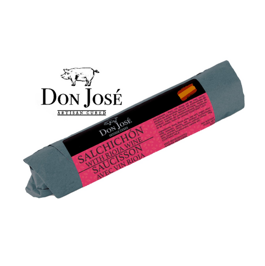 DON JOSÉ. Spanish Salchichon with Rioja Wine - Salchichón Español con Vino Rioja, Stick 225g