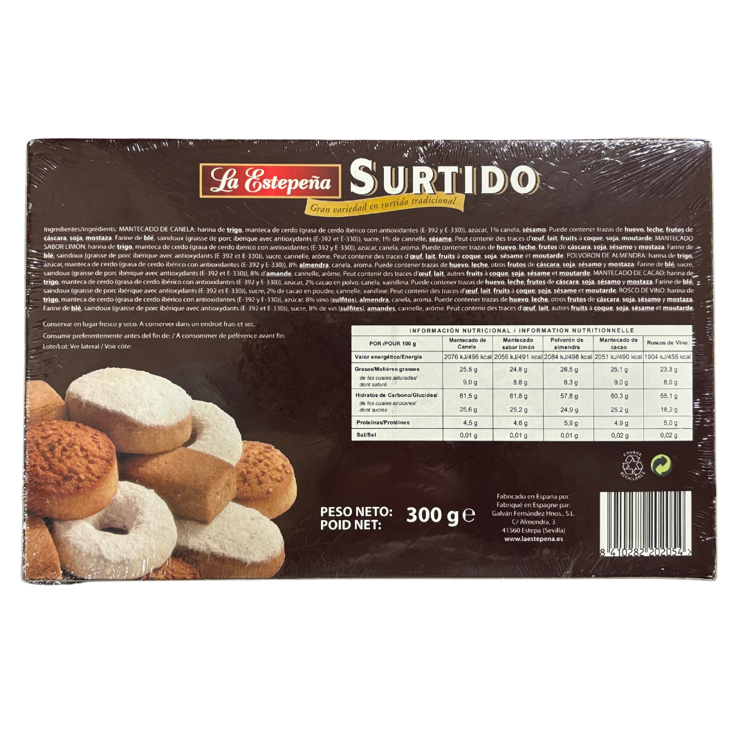 La Estepeña surtido tradicional / traditional assorted almond cookies, 300g - Solfarmers