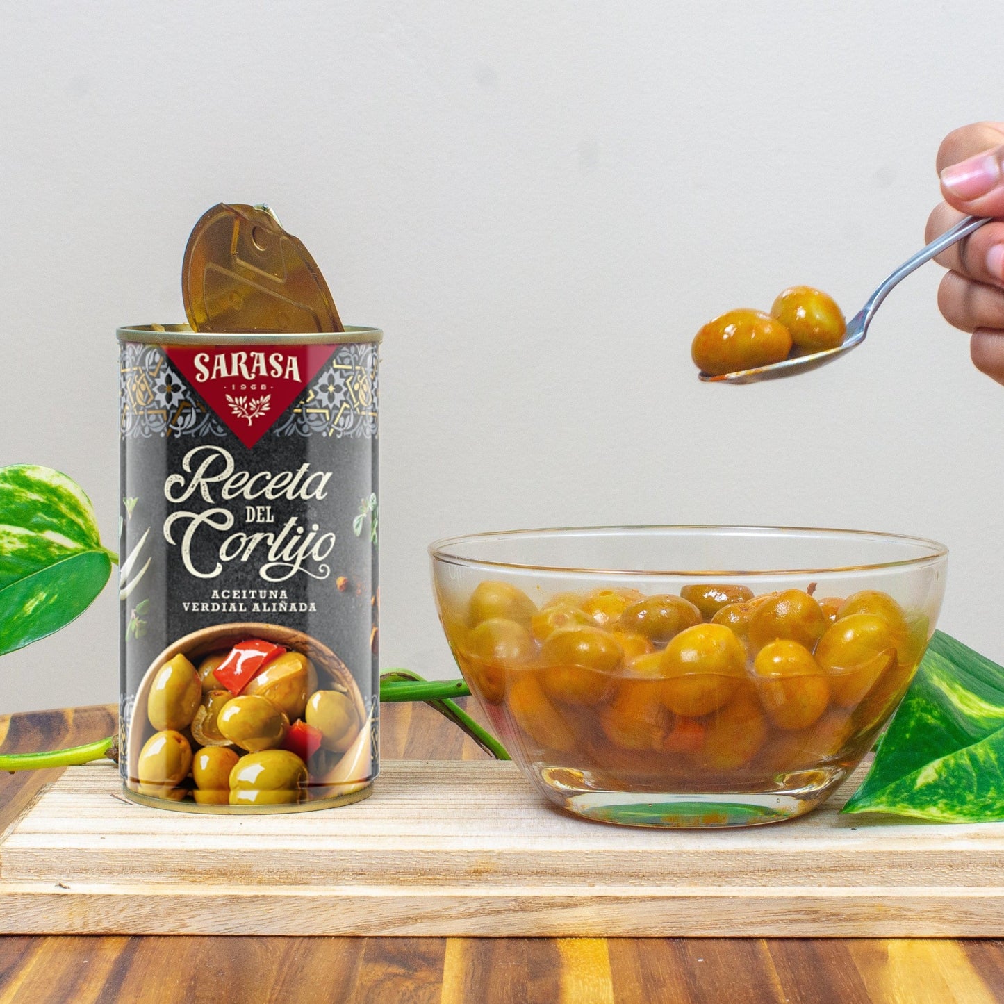 Marinated green olives "Receta del Cortijo" by Sarasa - Solfarmers