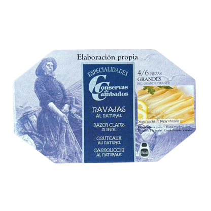 Especialidades Razor Clams in Brine 4/6 pieces - Solfarmers - Conservas de cambados