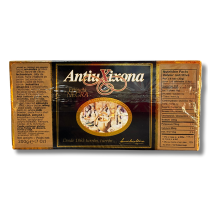 Turrón Chocolate with almonds AntiuXixona, 200gr