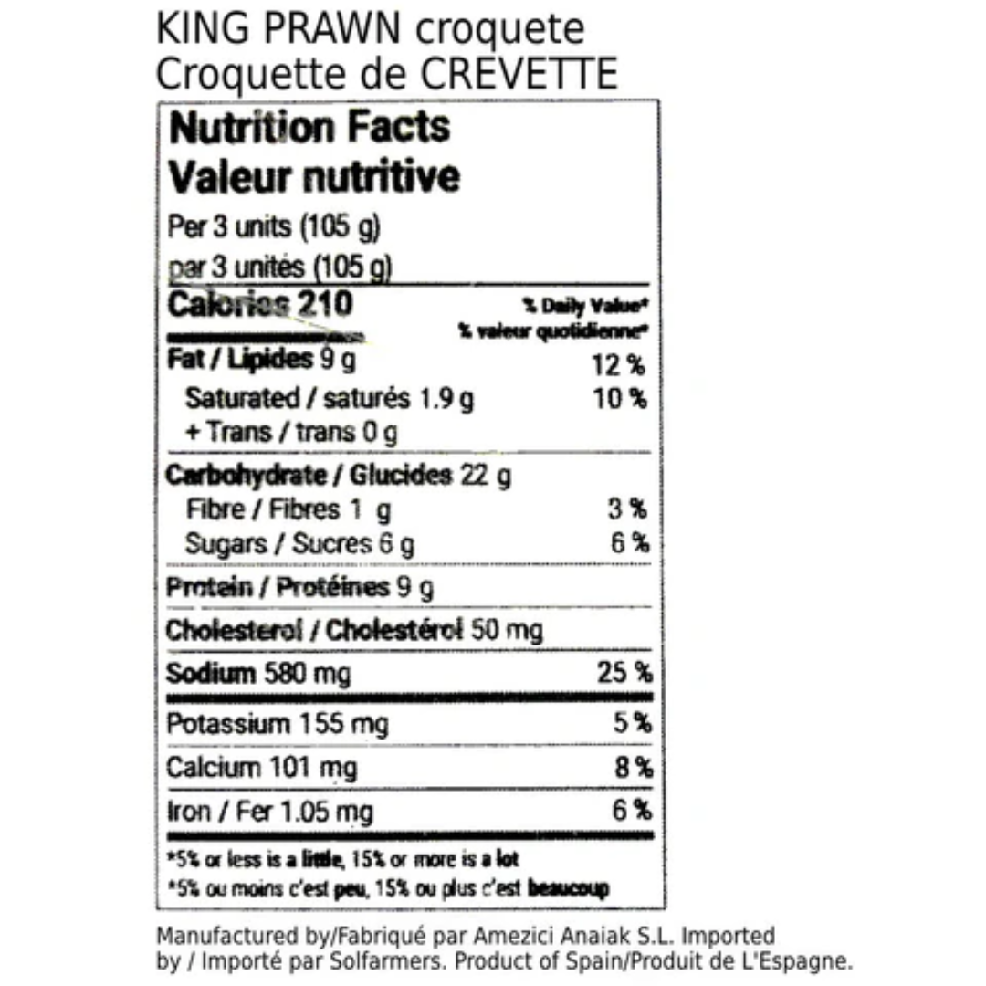 King Prawn Croquettes Ameztoi, 1Kg