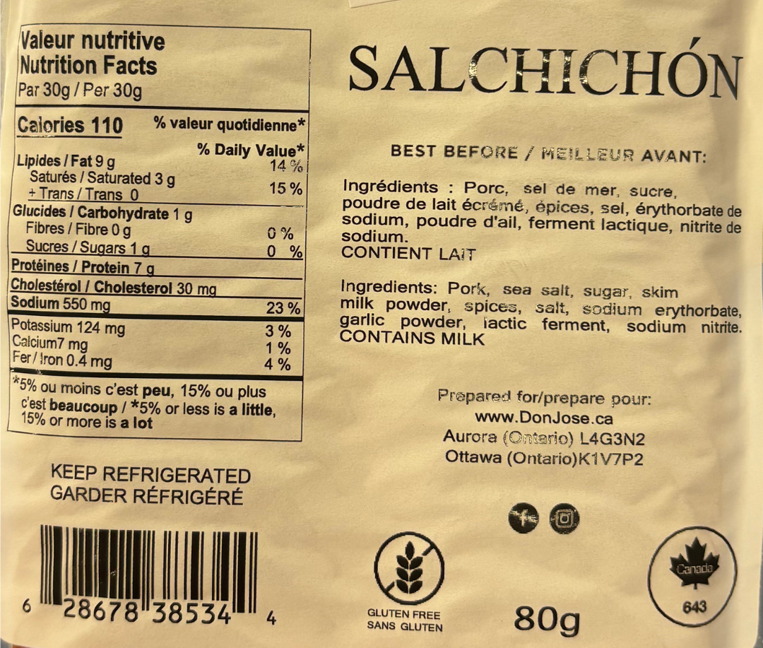 DON JOSE. Spanish Salchichón with Truffle "Salchichón Español con Trufa". (Stick 225gr)