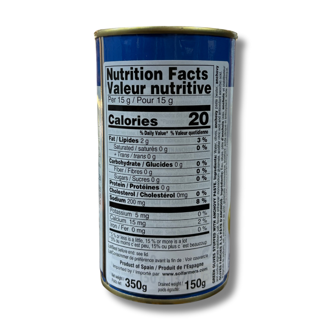 Anchovy Stuffed Manzanilla Olives El Faro, 370 mL