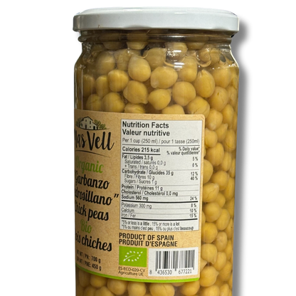 Mas Vell organic chickpeas Pedrosillano in brine, 700 g