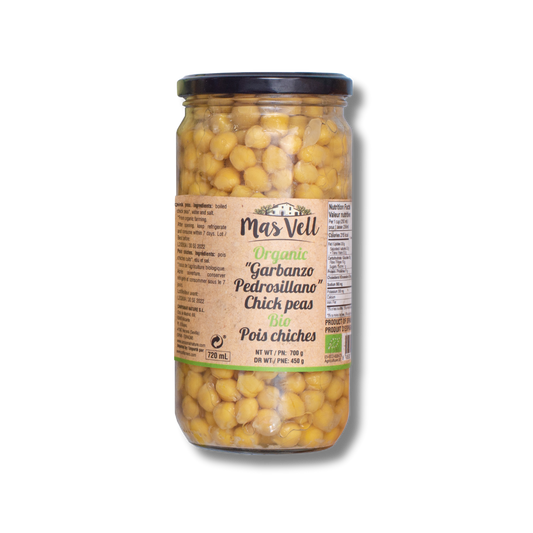 Mas Vell organic chickpeas Pedrosillano in brine, 700 g - Solfarmers