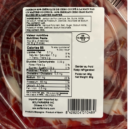 Cebo Ham 50% Iberian - Hand-cut - La Barrica, 90g