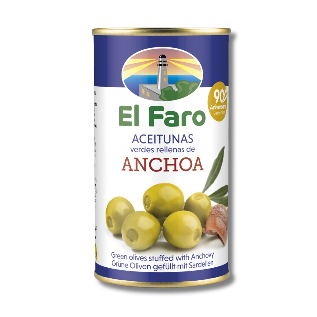 Anchovy Stuffed Manzanilla Olives El Faro, 370 mL