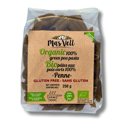 Pasta Penne Green Pea - Pasta Penne Guisantes. Mas Vell, 250g