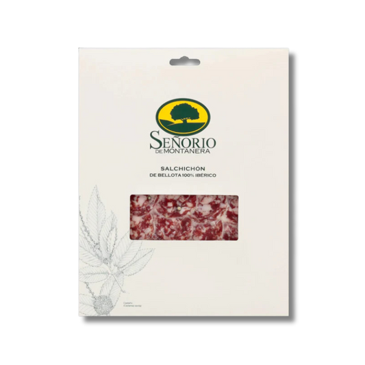 Acorn-Fed Iberian Salchichón "Salchichón Ibérico de Bellota". Señorio de Montanera. (Sliced 100gr) - Solfarmers
