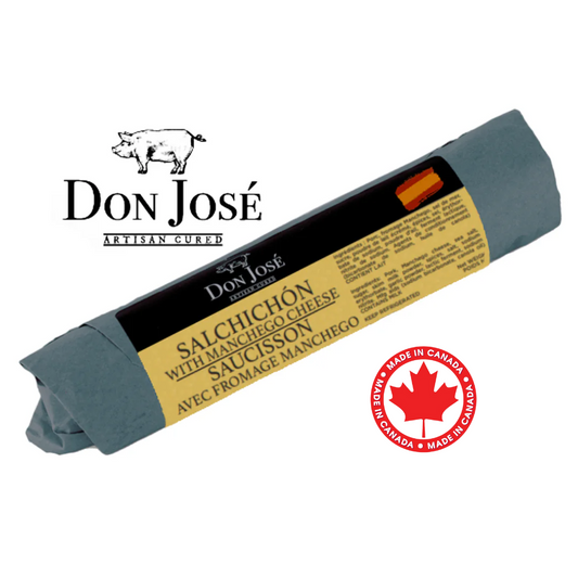 DON JOSÉ. Spanish Salchichón with Manchego Cheese "Salchichón Español con Queso Manchego" Stick 225g