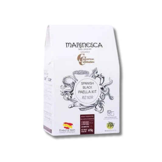 Prepare a traditional Spanish black paella with our complete paella kit. Includes saffron, paella seasoning, and all essentials for a rich Mediterranean seafood paella. Perfect for creating an authentic Spanish paella experience, paella Valenciana, or gou