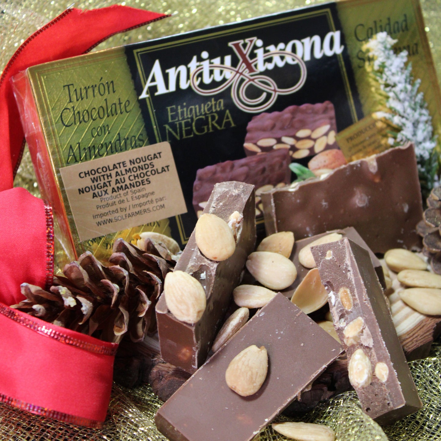 Turrón Chocolate with almonds AntiuXixona, 200gr