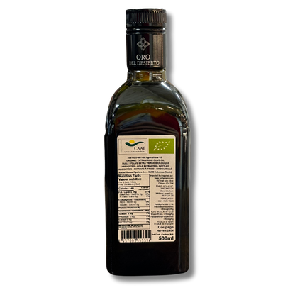 extra virgin olive oil Organic Oro del Desierto coupage (hojiblanca, picual and arbequina), 500mL - Solfarmers