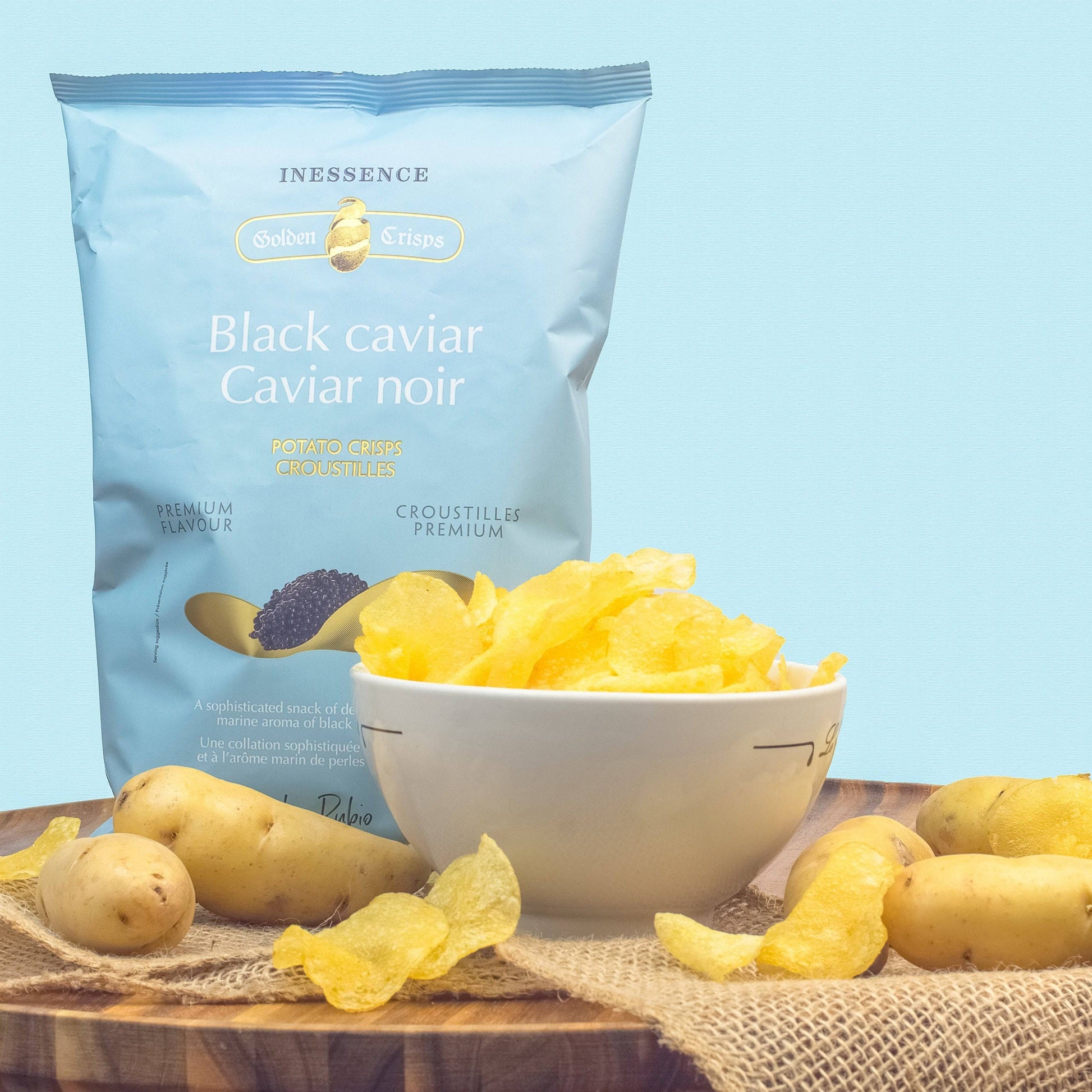 Inessence potato chips black caviar - Solfarmers